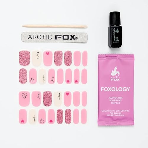 Miniatura 4 de El kit de tiras de uñas de gel semicuradas veganas y sin crueldad animal incluye 30 tiras de uñas, almohadilla nutritiva sin alcohol, una capa