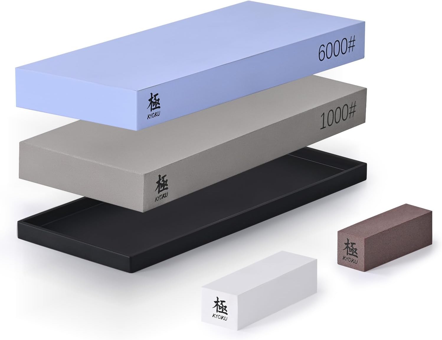 Sharpening Stone Whetstone Kit, Knife Sharpening Set with 1000 & 6000 Grit Knife Sharpener Stones, Professional Japanese Whetstone Bundle with Nonslip Rubber Mat Rust Remover Flattening Stone