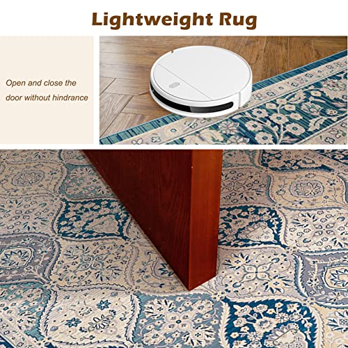 Ingeroom Area Rug 2X3 Boho Area Rug Machine Washable Area Rug Door Mat Vintage Indoor Entrance Flodable Thin Rug With Non Slip Backing For Living Room Bedroom Bathroom Kitchen 2X3 Ares Rugs, Blue #TOP3