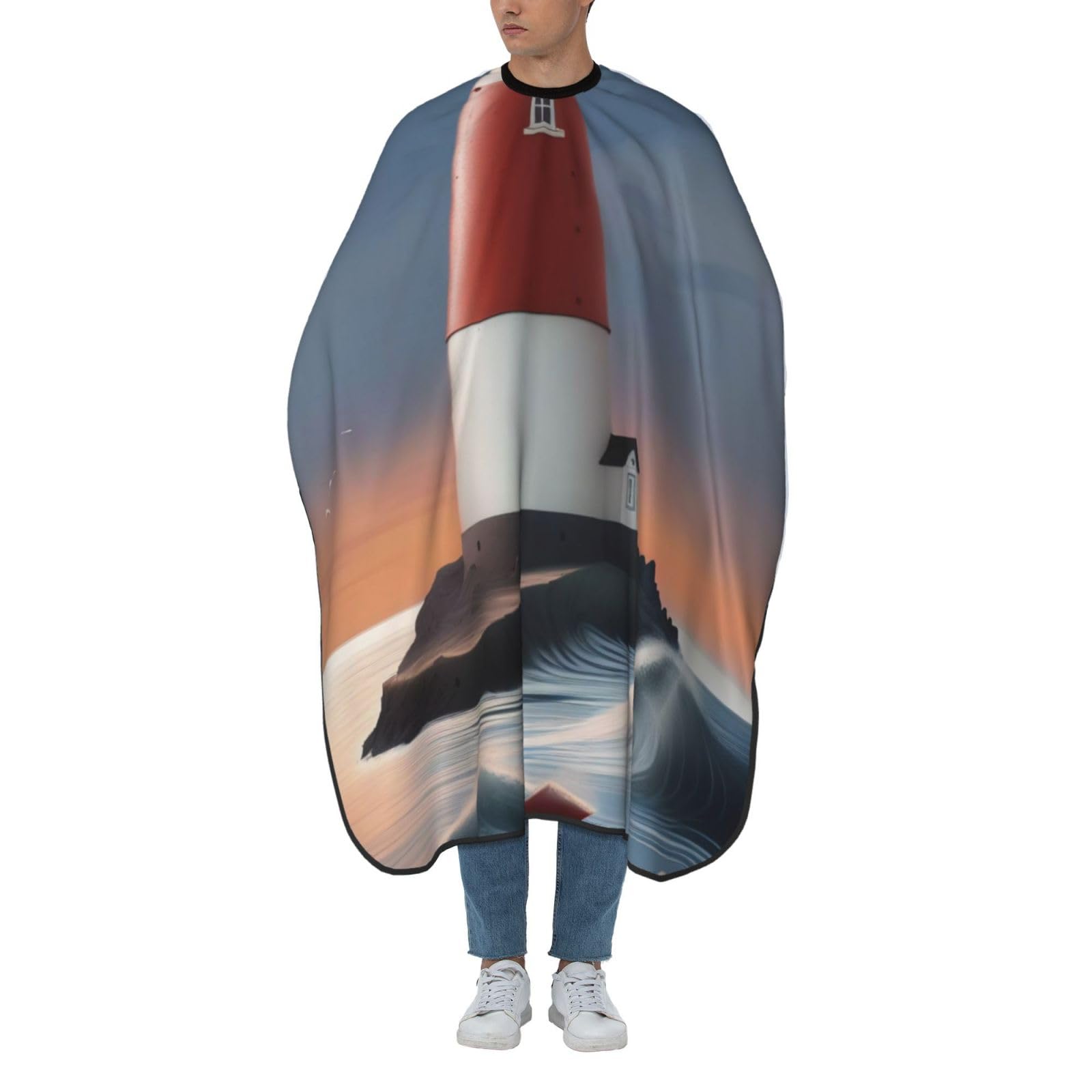 Lighthouse Print Hair Cutting Cape, Professional Hair Salon Cape for Home Salon and Barbershop - 55 x 66 in-image-12