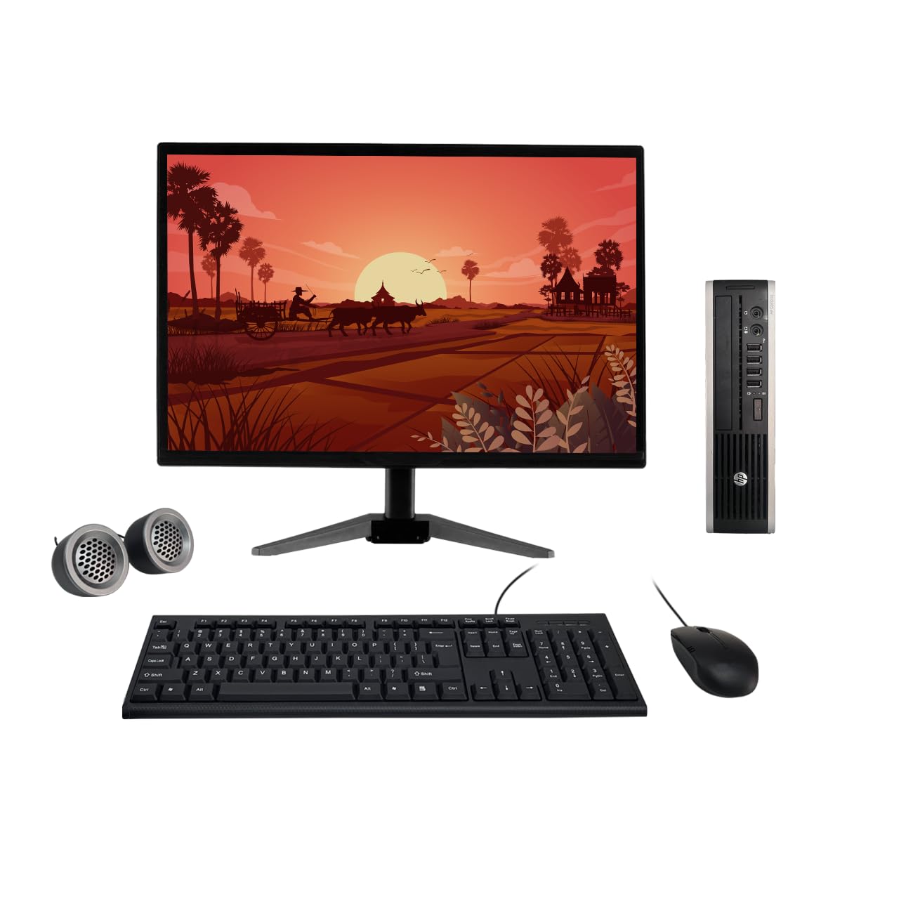 (Refurbished) HP Elite Ultra-Slim 19" HD All-in-One Desktop Computer Set (Intel Core i5 3rd Gen, 8 GB RAM, 500 GB HDD, 19" HD LED Monitor, KB & Mouse, Speakers, WiFi, Windows 10 Pro, MS Office)