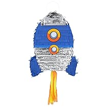 Boland 50514 – Pinata Rocket, 56 x 23 cx 18 cm, decorazione da appendere, decorazione per compleanno, festa a tema e carnevale