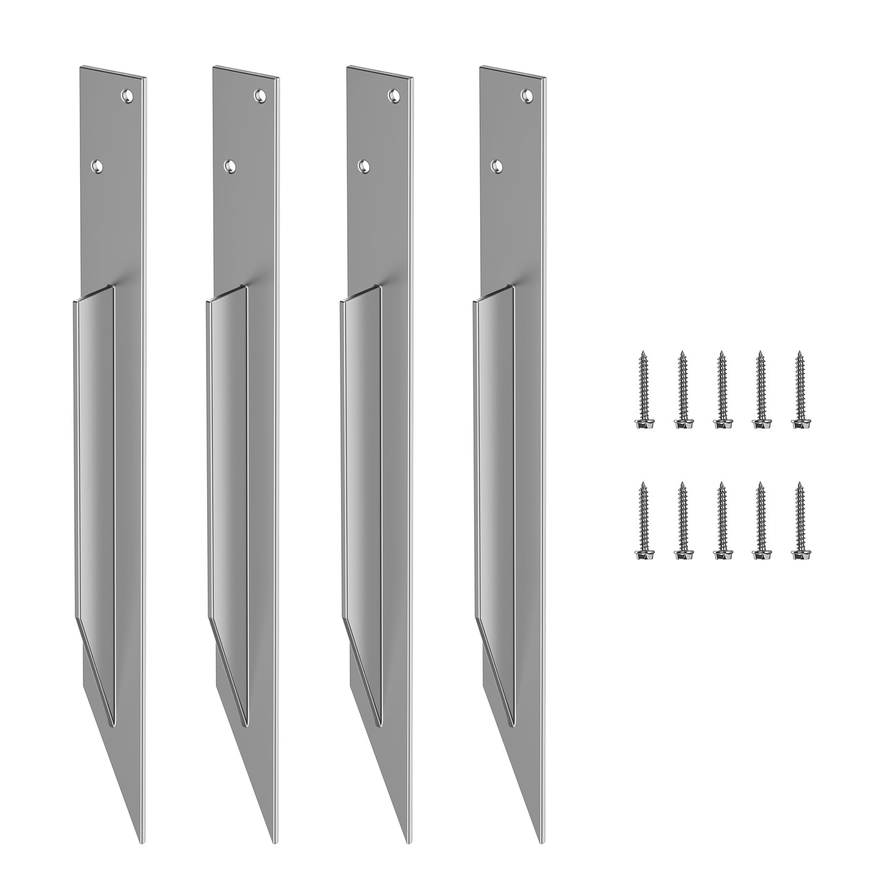 Forever Speed 4er Set Einschlaghülse Schaukel Bodenanker,43 * 3CM Einschlagbodenhülse aus Feuerverzinkt Stahl,Korrosionsschutz Erdanker Bodenanker für Schaukel & Gartenhaus
