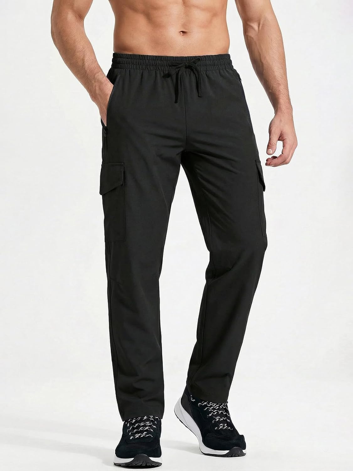 Auxo Men's Hiking Pants Quick Dry Ripstop Cargo Work Pants with Zipper Pockets for Outdoor Fishing Travel Athletic - Image 2