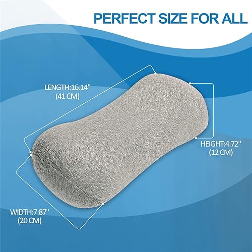 Miniatura 7 de JEMA Almohada de apoyo lumbar de espuma viscoelástica para silla de oficina, automóvil, cama, para aliviar el dolor de espalda baja, ideal como