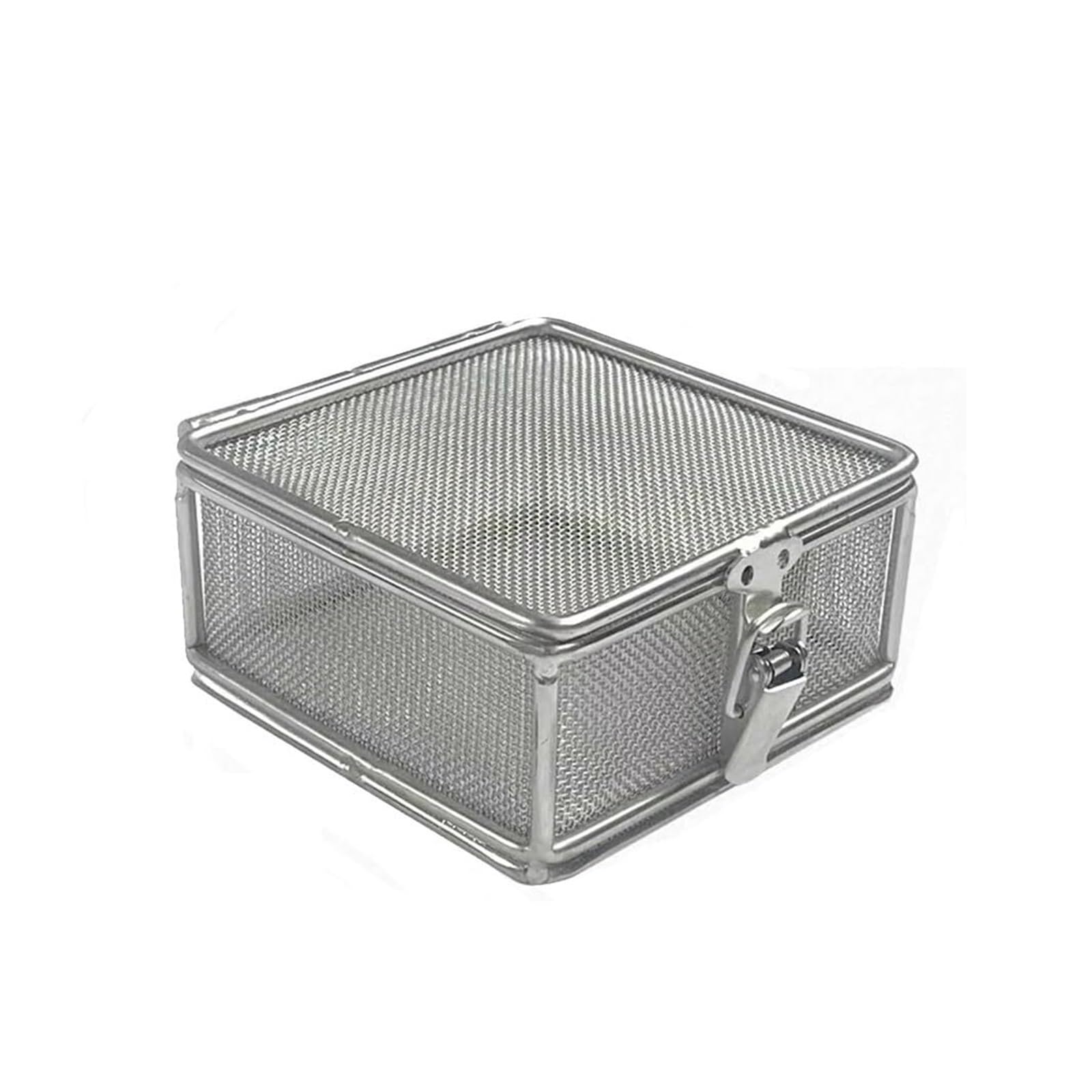 Cestello in rete di acciaio inox con coperchio – Contenitore per lavaggio e sterilizzazione di strumenti chirurgici | 20*15*5cm
