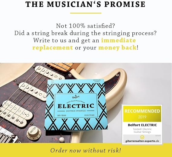BELFORT Electric Guitar Strings Nickel Steel 6-String Set (10-46)