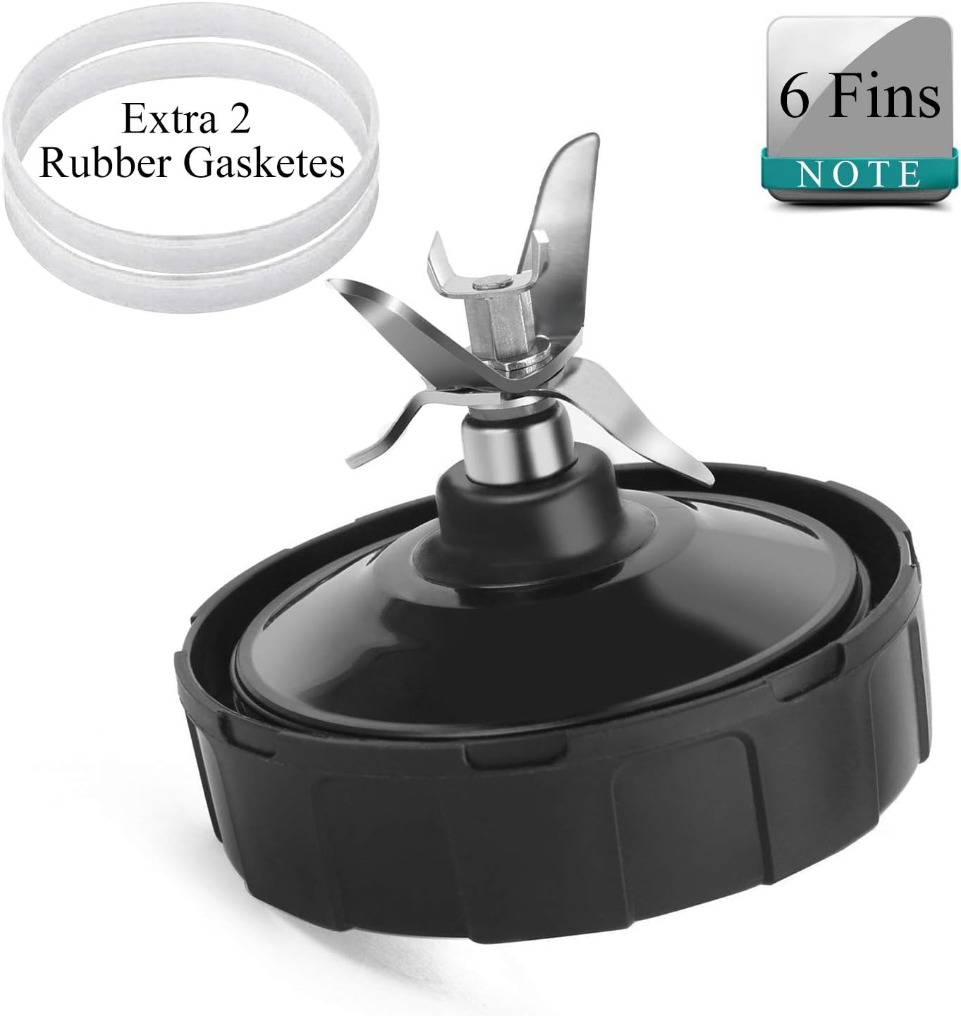 Replacement Nutri Ninja 6 Fins Extractor Blade FITS Nutri Ninja Blender Auto iQ BL450-70 BL451-70 BL454-70 BL455-70 BL482-70 Only fit for 18 oz 24 oz.32 oz