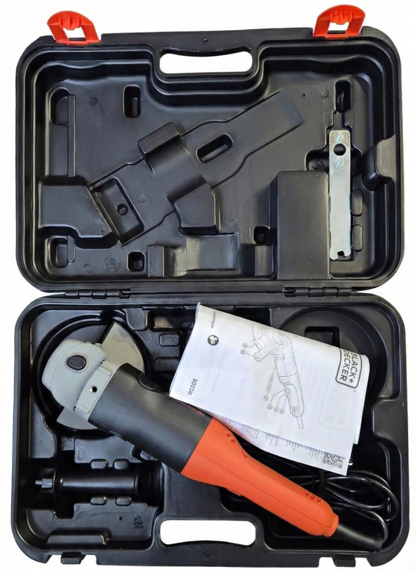 BLACK+DECKER KG1202K-QS Smerigliatrice in cofanetto, 125 mm, 1200 W