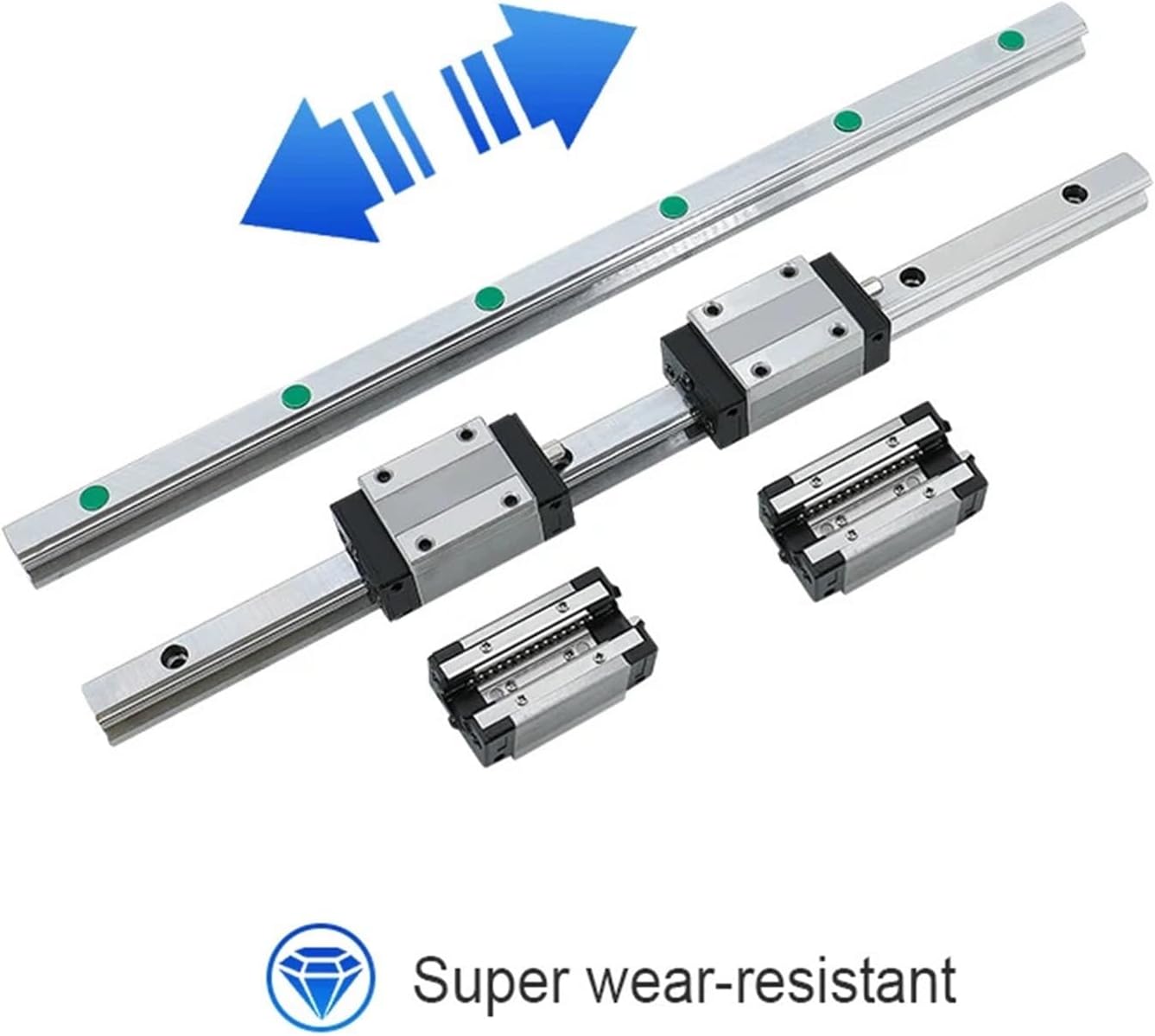 2Pcs HGR20 Square Linear Guide Rail + 4pcs HGH20CA HGW20CC Steel Flang Slider Block Carriages(2HGR20 4HGW20CC,900mm)