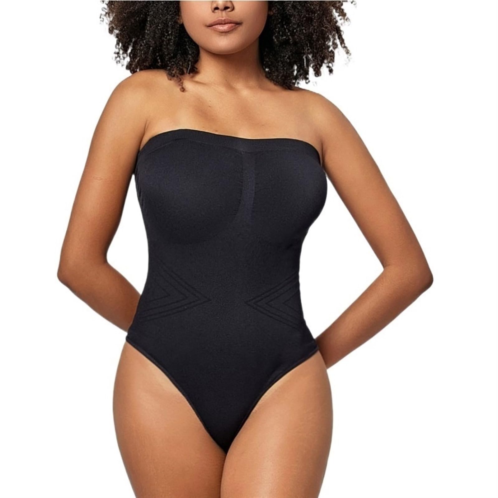 MOCHAMIK Damskie body wyszczuplają brzuch bez ramiączek Bezszwowe modelują stringi z dopinanymi paskami Odzież modelująca bez pleców