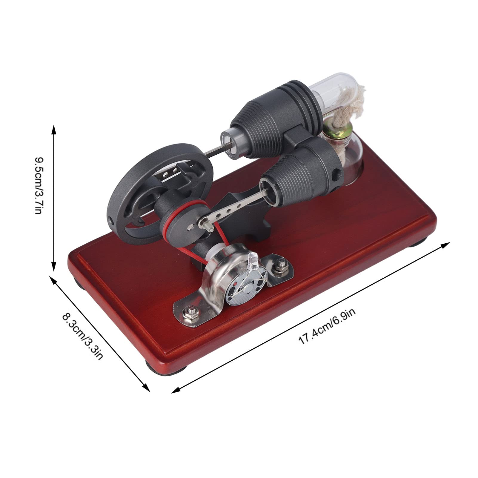 Qcwwy Modelo de Adorno de Generador de Motor Moderno, Gris, Base Antideslizante, Salida de 3 a 5 V, Modelo Físico, para Enseñanza de Física en el Aula, Demostraciones de Ciencias