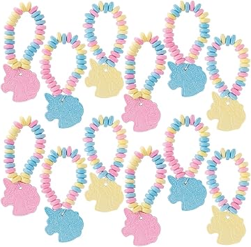 Oriental Trading 12 Pack of 12 - Birthday Party favors for Kids 4-8 | Fun candy for Kids | candy necklaces and bracelets | unicorn party favors | goodie bags stuffers for kids