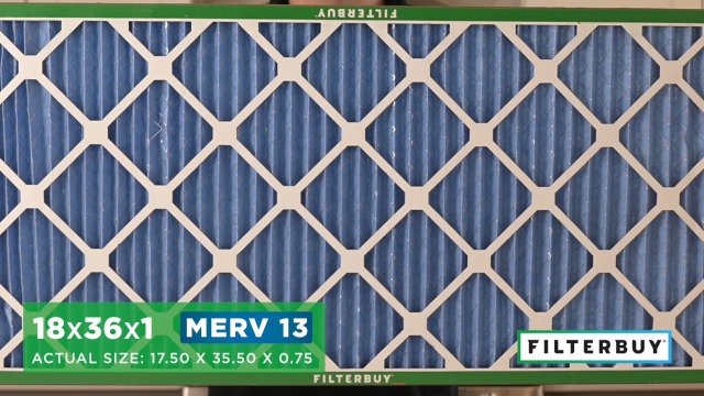 Image of Filterbuy 18x36x1 Air Filter MERV 13 Smoke & Allergy Defense (4-Pack) | Electrostatic Pleated HVAC AC Furnace Filters Replacement, Made in USA (Actual Size: 17.50 x 35.50 x 0.75)