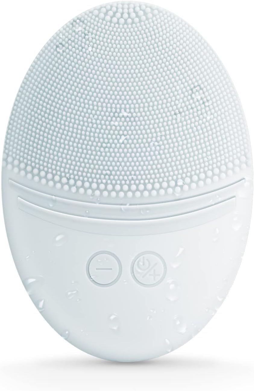 EZBASICS Facial Cleansing Brush Made with Ultra Hygienic Soft Silicone, Waterproof Sonic Vibrating Face Brush for Deep Cleansing, Gentle Massaging, Inductive Charging (Grey) 1 Pack+5 Speed Settings EZBASICS Facial Cleansing Brush Made with Ultra Hygienic Soft Silicone, Waterproof Sonic Vibrating Face Brush for Deep Cleansing, Gentle Massaging, Inductive Charging (Grey) 1 Pack+5 Speed Settings