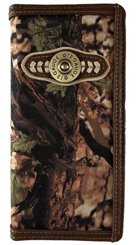 Bullet Men Wallet Western Bifold Check Book Style W034-56 Camo Brown