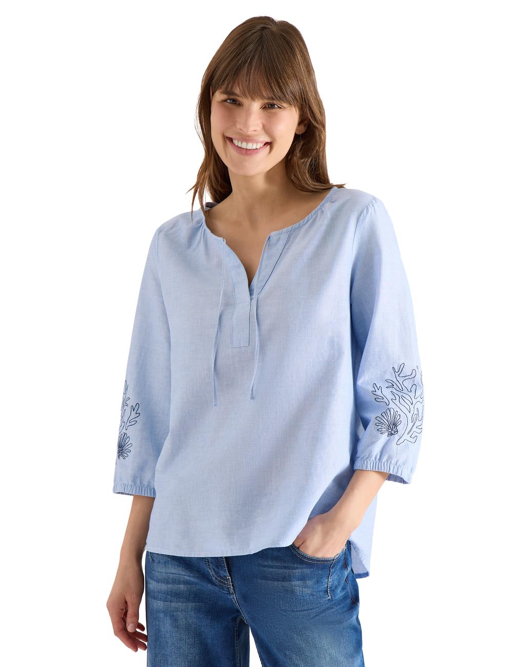 Cecil 3/4-Arm Bluse mit Stickerei