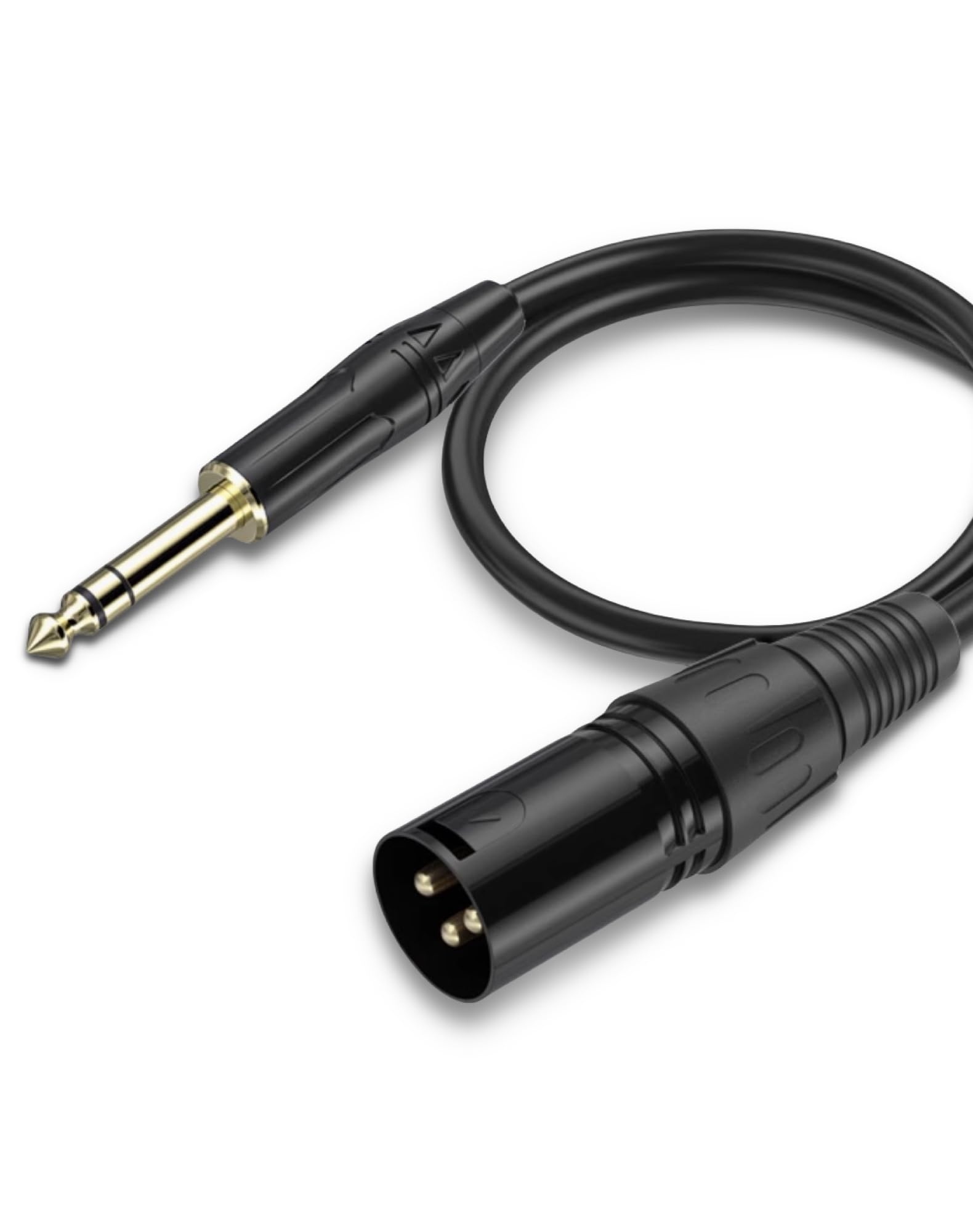 Awsyhom Balanced 6.35mm (1/4") TRS to XLR Male Cable (6.6ft) - Professional Audio Cable with Oxygen-Free Copper & Gold-Plated Connectors for Mixers,