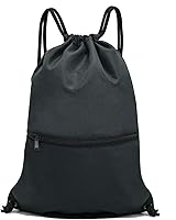 HOLYLUCK Drawstring Backpack Gym Sackpack - Durable Sport Bag with Zipper Pocket for Gym, Travel, Yoga