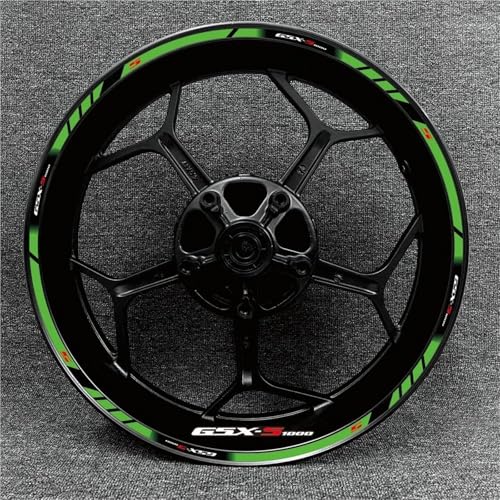 Felgen Aufkleber Reflektierende Felgenaufkleber Für Suzuki GSX-S1000 GSXS1000 GSXS GSX-S 1000 (17 Zoll) – Set Motorrad Dekor Felgenaufkleber(Farbe 8)