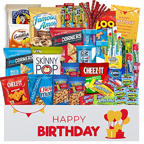 Birthday Gift Basket for Men, Women Happy Birthday Gifts for Mom and Dad Friends Birthday Gift for Best Friend Happy Birthday Care Package for College Students for All Ages Fantastic for Party's
