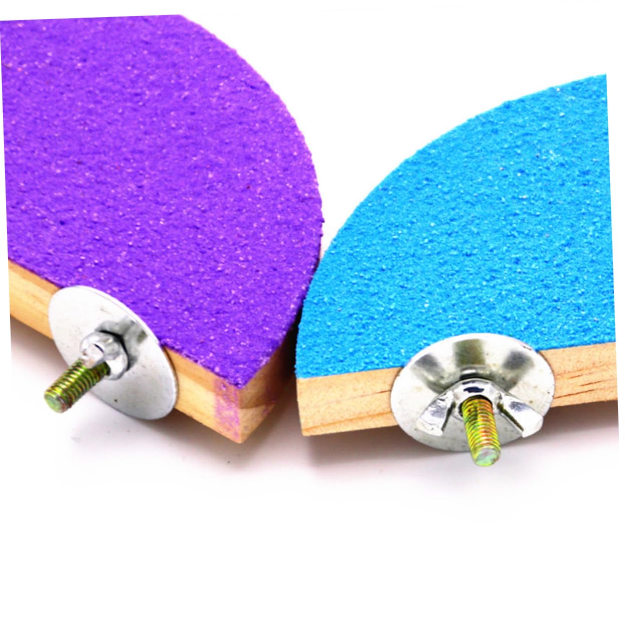 COLLBATH 2pcs Parrot Wood Toys Semicircle Frosted Stands for Pet Birds Hamster Toys Enrichment Playstands Random Color
