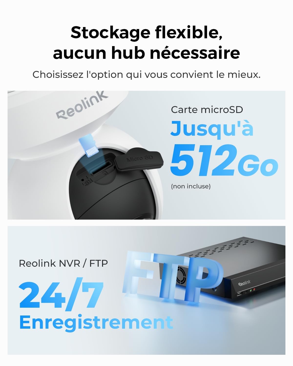 Reolink 4K PT Caméra de Surveillance PoE, Vision Nocturne en Couleur, 355° Pan & 50° Tilt Caméra IP, Suivi Automatique, Détection Intelligente, Audio 2 Voies, Enregistrement 24/7, E1 Outdoor SE PoE