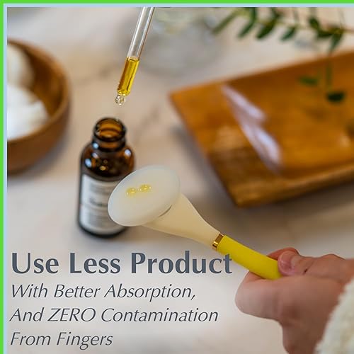 Miniatura 2 de Juego de espátula y aplicador de silicona reutilizable para el cuidado de la piel (rosa lila)  Herramienta de masaje con rodillo facial de hielo y