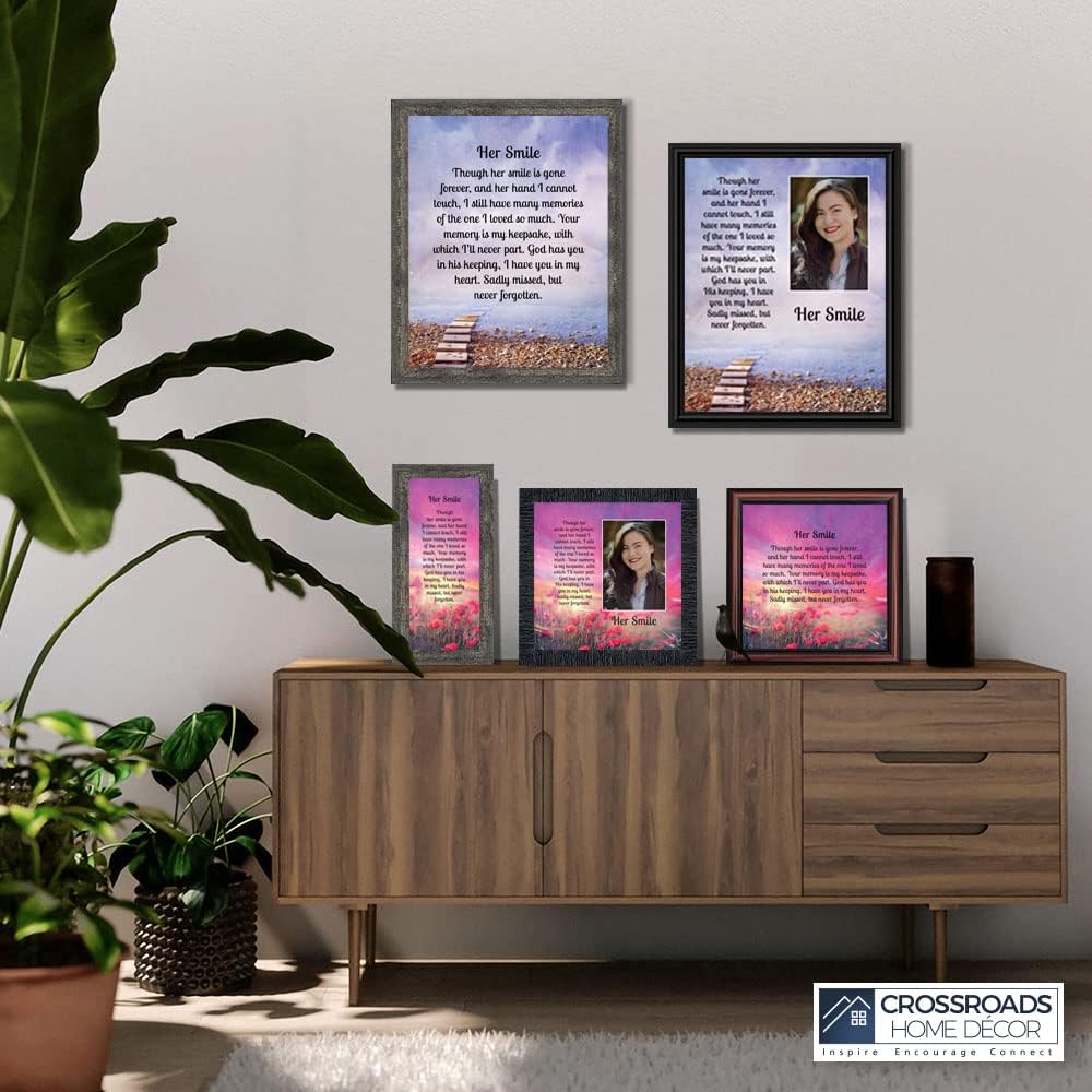 Crossroads Home Décor Sympathy Gifts for Loss of Mother, Condolence Gift, In Loving Memory Memorial Gifts for loss of Wife Picture Frame, 7366BW