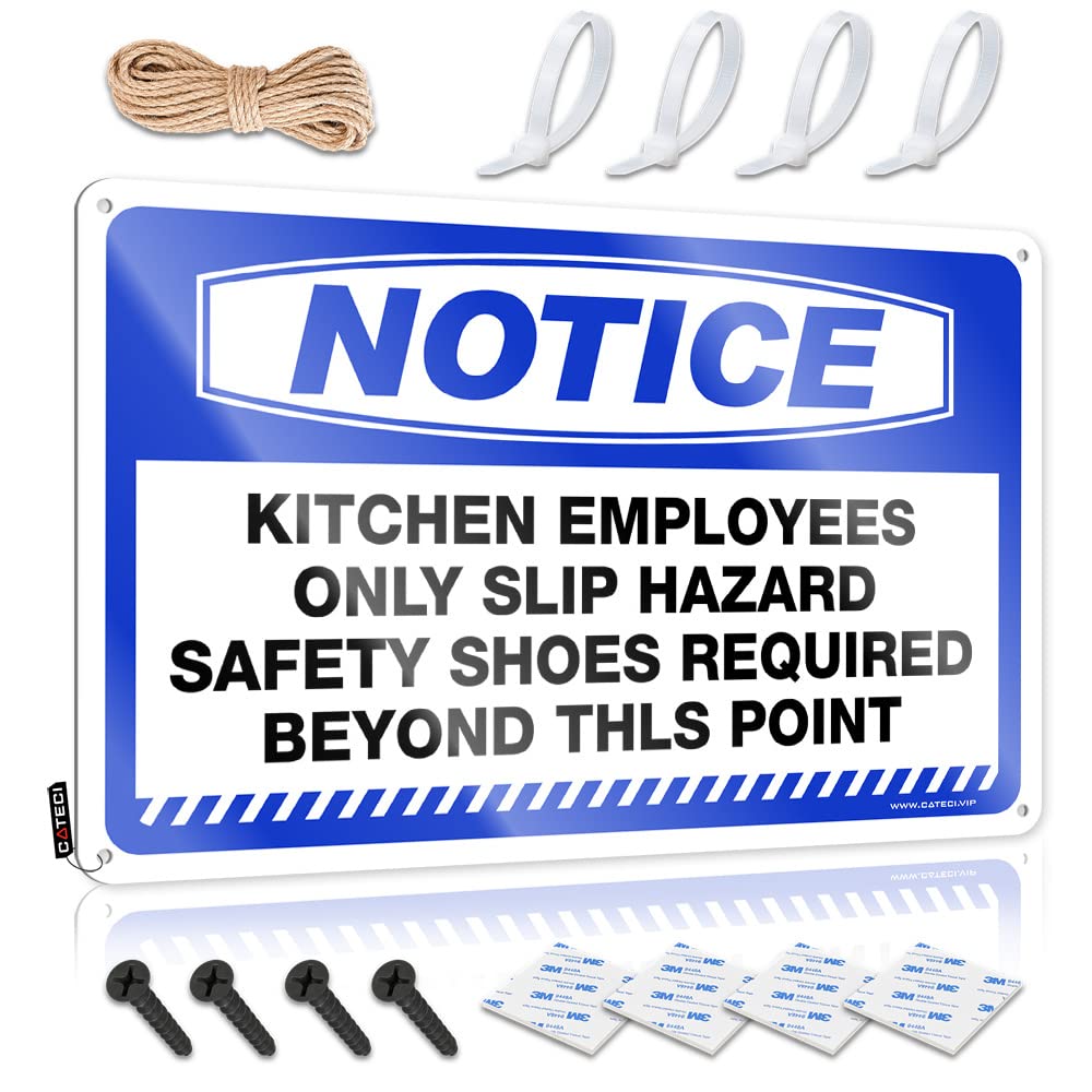 STWNVOITV Home Decor For Men Notice Kitchen Employees Only Slip Hazard Tin Sign Outdoor Tin Sign Beer Signs Metal Vintage(30X40CM)