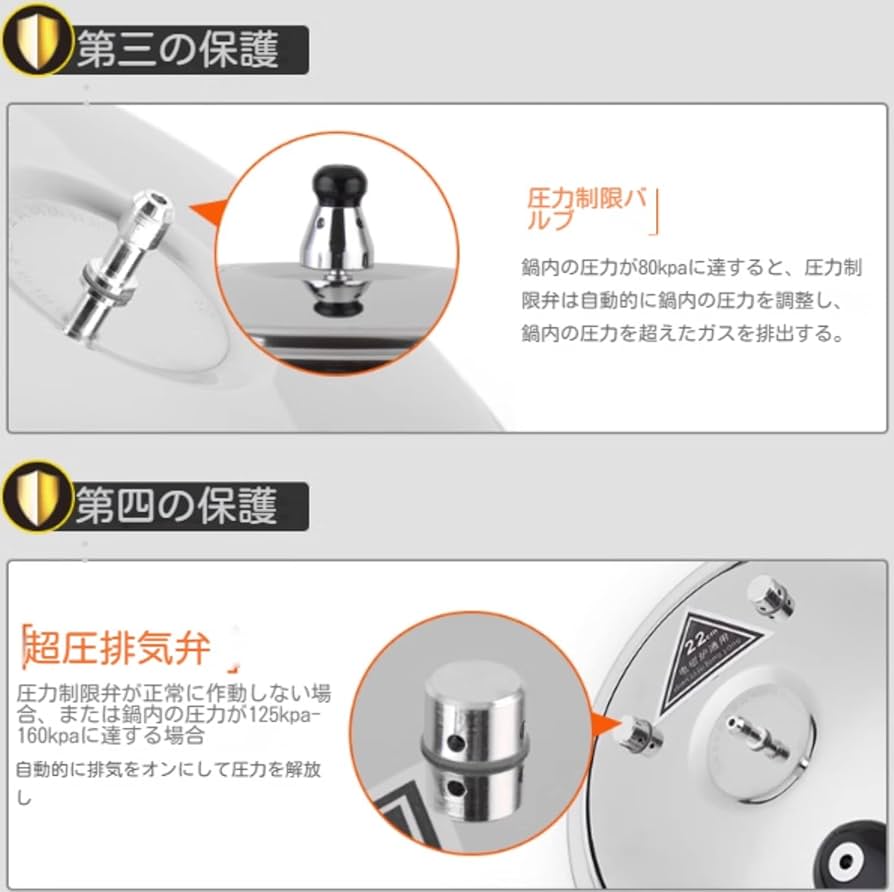 Amazon | ステンレス製圧力鍋 ふた付きで安全 ステンレス鋼製を