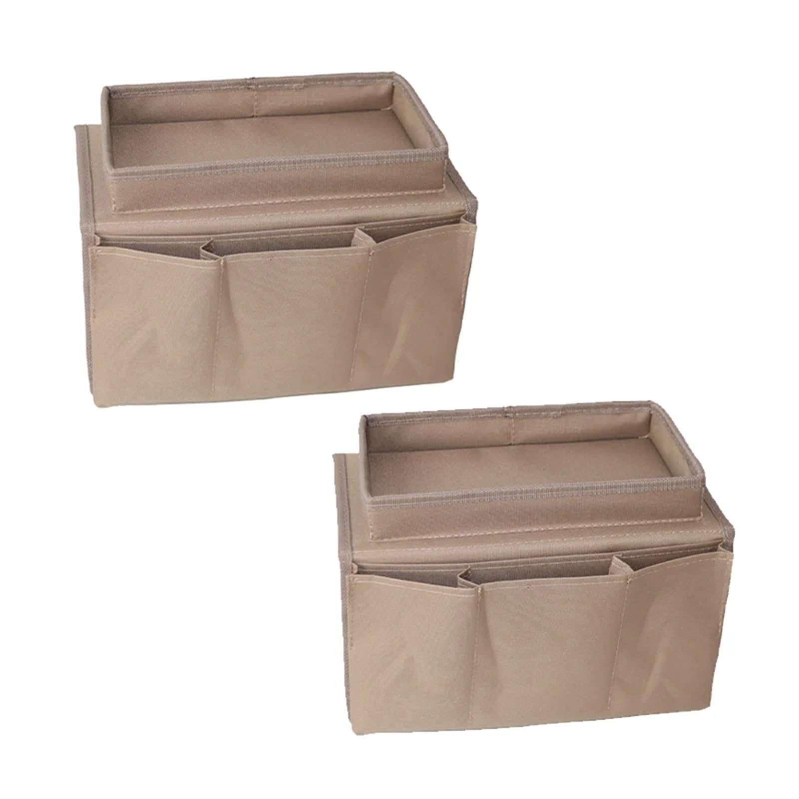 WWYYZAYC 2pcs Sofa Armrest Organizer 5 Pockets Couch Armchair Caddy Remote Control Holder Bag For Snacks Glasses Magazines(2pcs Brown)