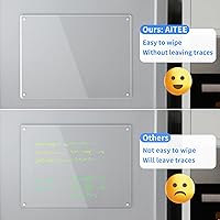 Vista 6 de AITEE Calendario magnético acrílico para refrigerador, 16 x 12 pulgadas, calendario transparente de borrado en seco, pizarra blanca