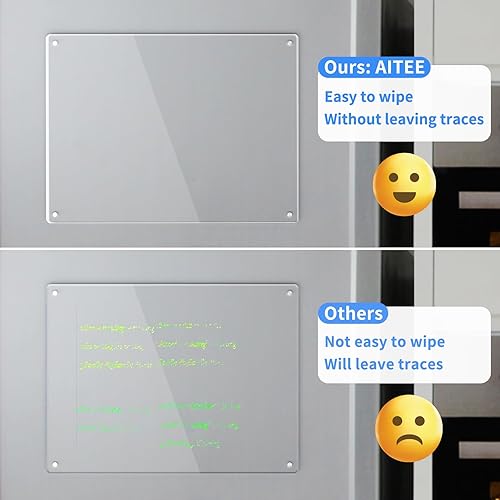 Miniatura 6 de AITEE Calendario magnético acrílico para refrigerador, 16 x 12 pulgadas, calendario transparente de borrado en seco, pizarra blanca para