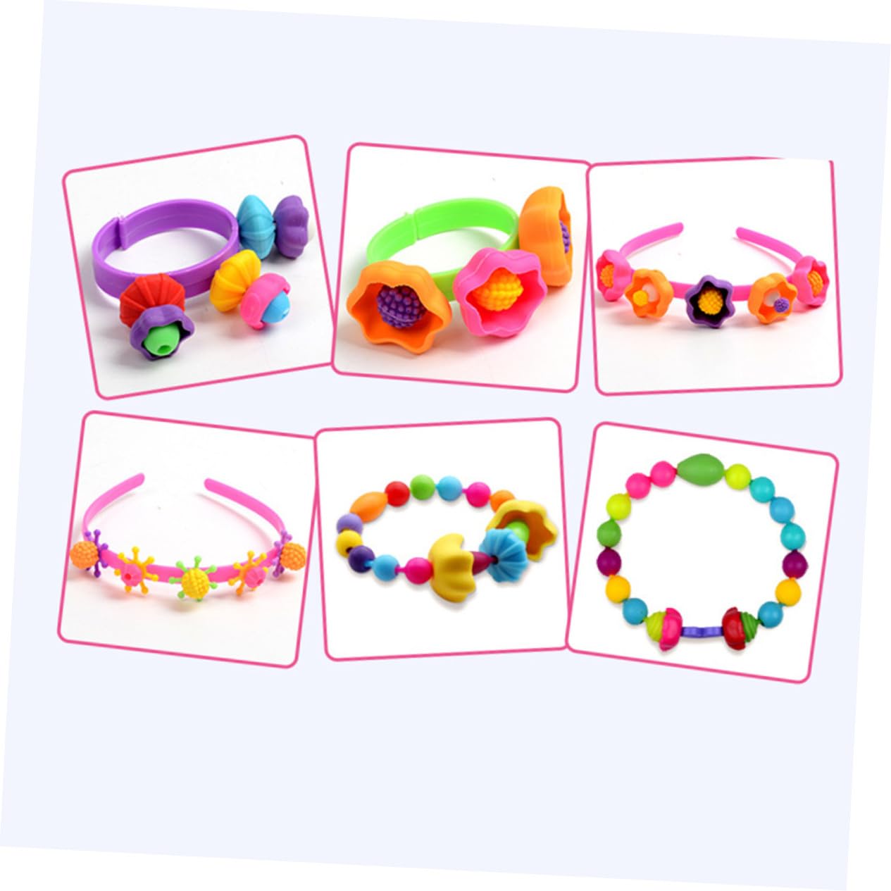 Yardwe Juego De Cuentas De Plástico Diy Para Niñas, Caja 550 Piezas, Pulseras y Collares Hechos a Mano, Almacenamiento Portátil Transparente, Manualidades Creativas Infantiles