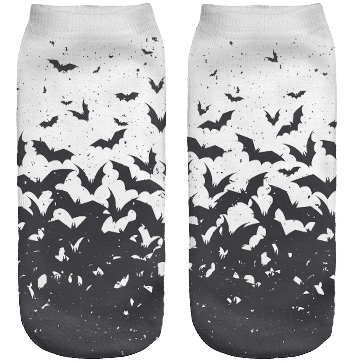 Ferocity Unisex Black Bats Funny Low Ankle Socks Men's Women's Boys Girls 3D Printed [001]