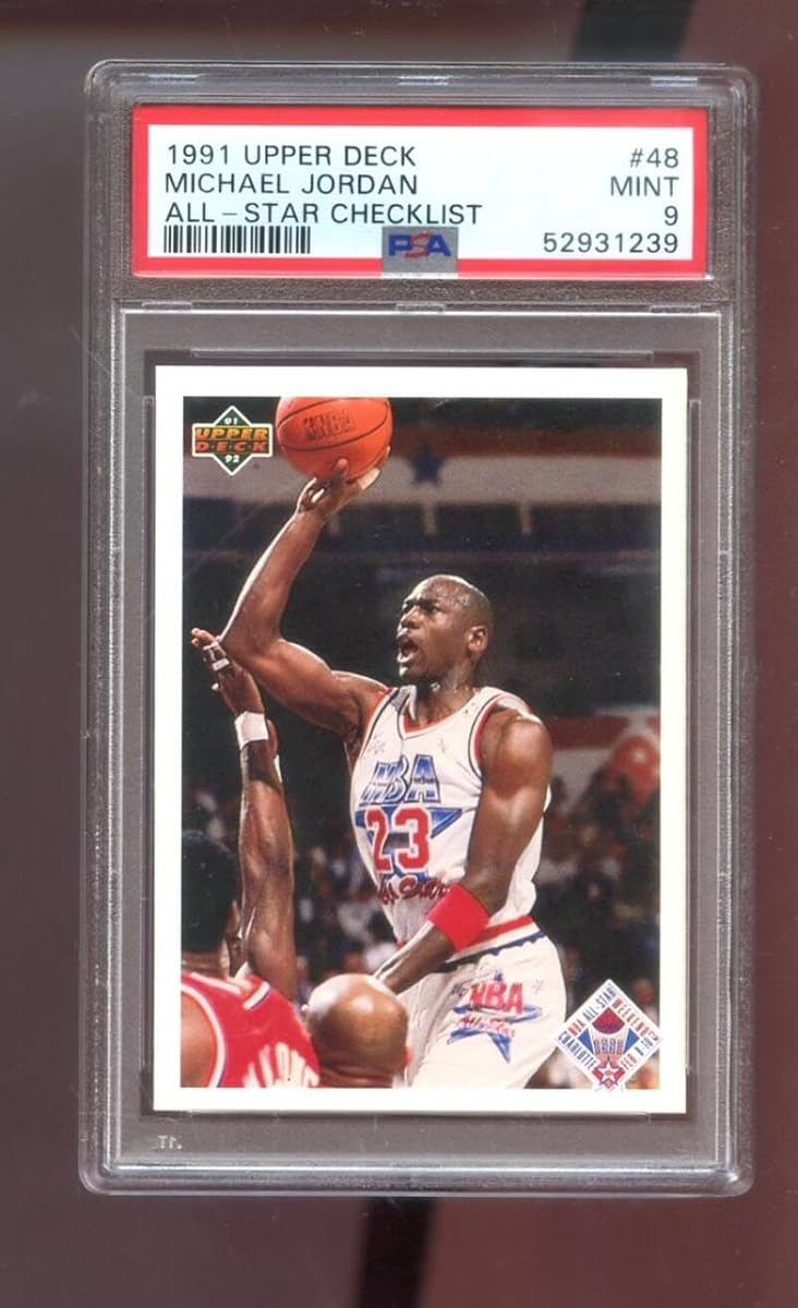 1991-92 Upper Deck #48 Michael Jordan All-Star Checklist PSA 9 Graded Basketball Card NBA Chicago Bulls 1991-1992 91-92 AS Weekend MINT