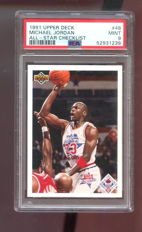 1991-92 Upper Deck #48 Michael Jordan All-Star Checklist PSA 9 Graded Basketball Card NBA Chicago Bulls 1991-1992 91-92 AS Weekend MINT
