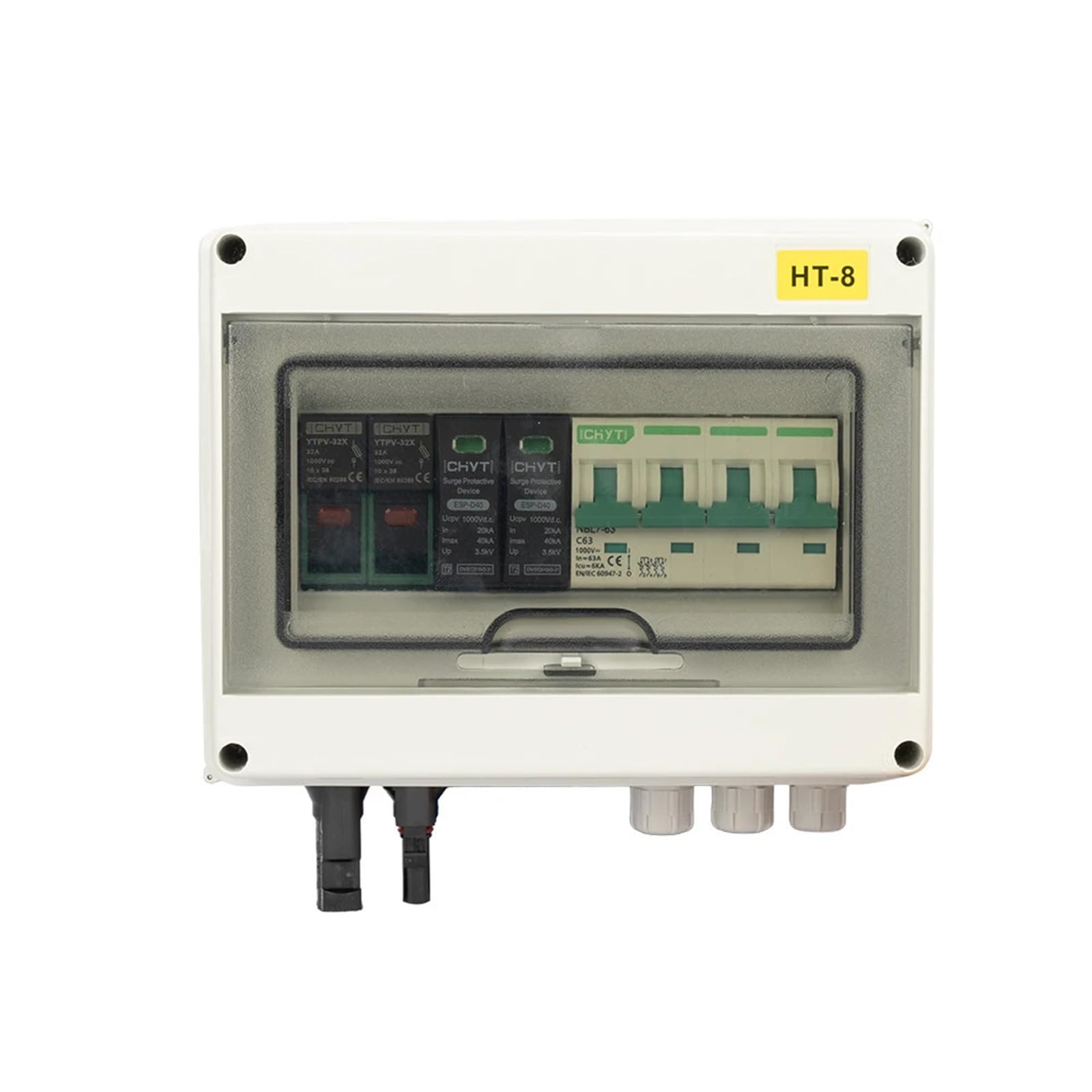 NVSFZGIYG 1000V 1 Input Output String HT 8WAY Solar PV Array 4P Circuit Breaker 2P SPD Photovoltaic Combiner Box(1-1 1000v With Mc4)
