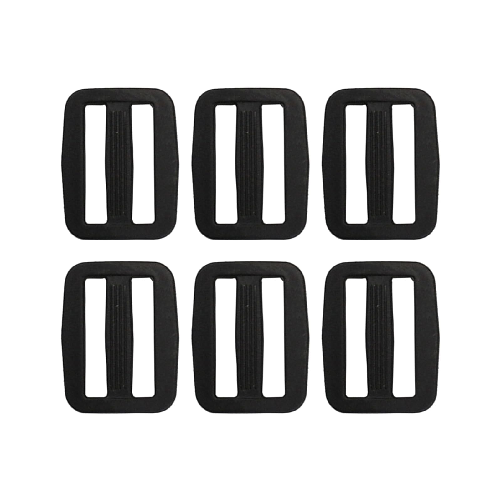 Lomylm Unisex Black 6Pcs Triglide Slider Buckles, Plastic Tri Glide Adjusters Slide Buckles For Backpack Belt Webbing Straps Pet Collars, 25Mm