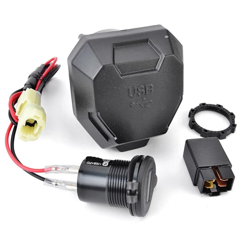 Cargador de Motocicletas con Puerto USB-C Compatible con Bicicletas de Aventura y Motocicletas de Recorrido para Necesidades de GPS y teléfono