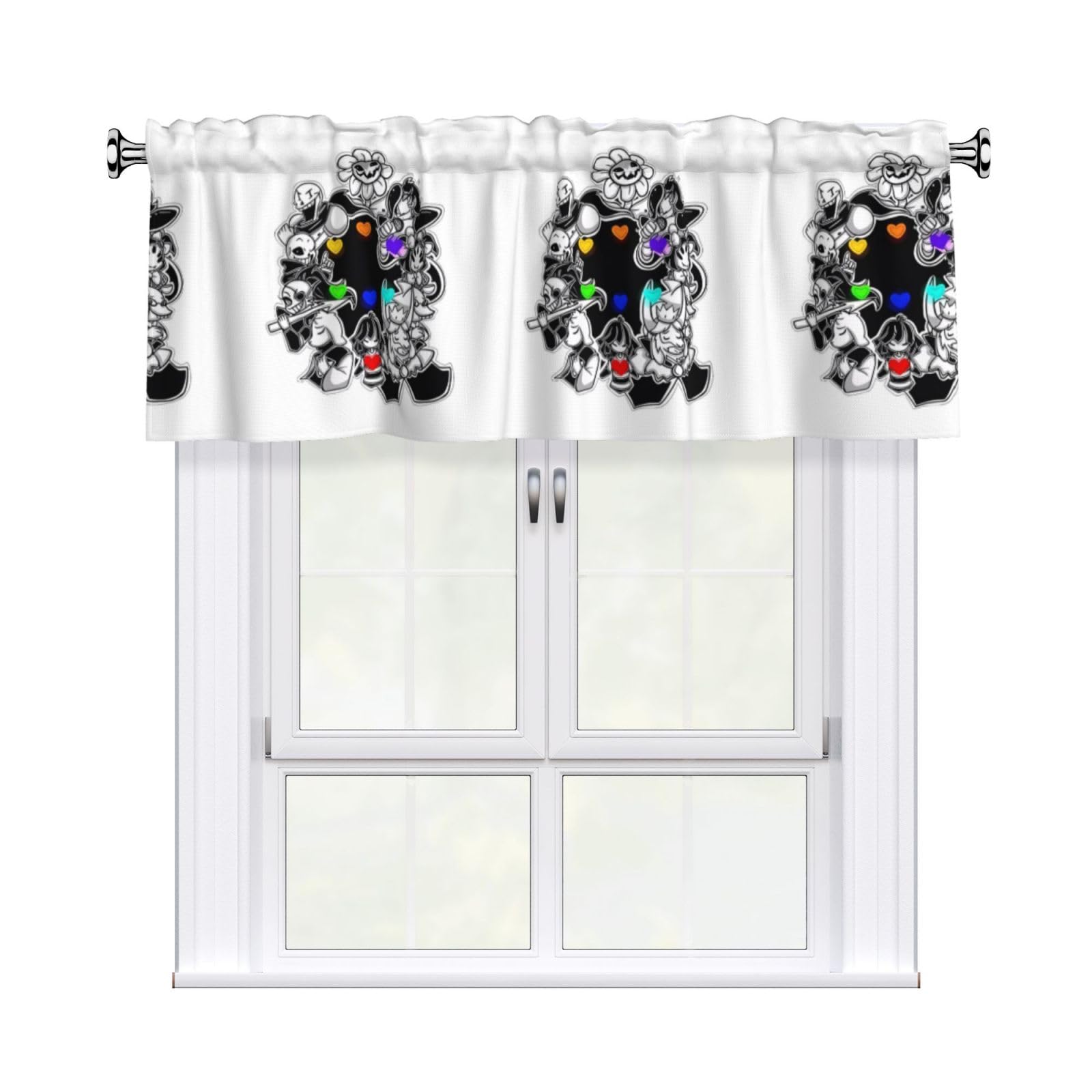 WHJDPP Undertail Prints Charming Kitchen Window Cover – 54x18 Inch Peach Skin Valance with Decorative Print