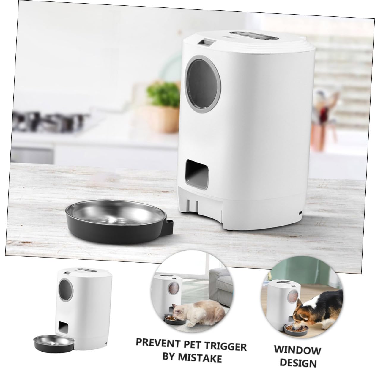 4,5L Automatischer Futterspender für Katzen Hunde mit Sichtfenster
