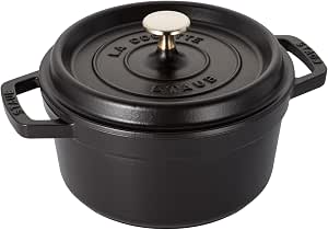 staub ストウブ ピコ ココット ラウンド 20cm ブラック 鋳物ホーロー 両手鍋 無水調理 フランス製 40509-487 | 2〜3人分、カレー・シチュー・肉じゃが、初めてのストウブにもおすすめ、最大30日間おためし無料対象商品