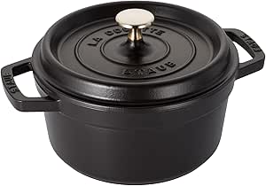 ストウブ(Staub) 「 ピコ ココット ラウンド ブラック 20cm 」 両手 鋳物 ホーロー 鍋 IH対応 【シリアルナンバー付き日本正規販売品】 La Cocotte Round 40509-487