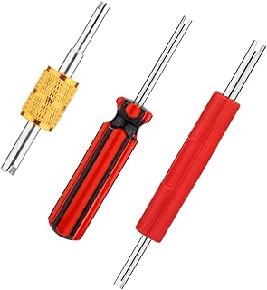 3pcs Valve Core Wrench Tools, Single & Dual Head A/C Valve Stem Core Extractor Air Conditioning Line Repair Tire Tools Schrader Valve Core Remover for Car Bicycle Tyre RV Truck HVAC Air Conditioner