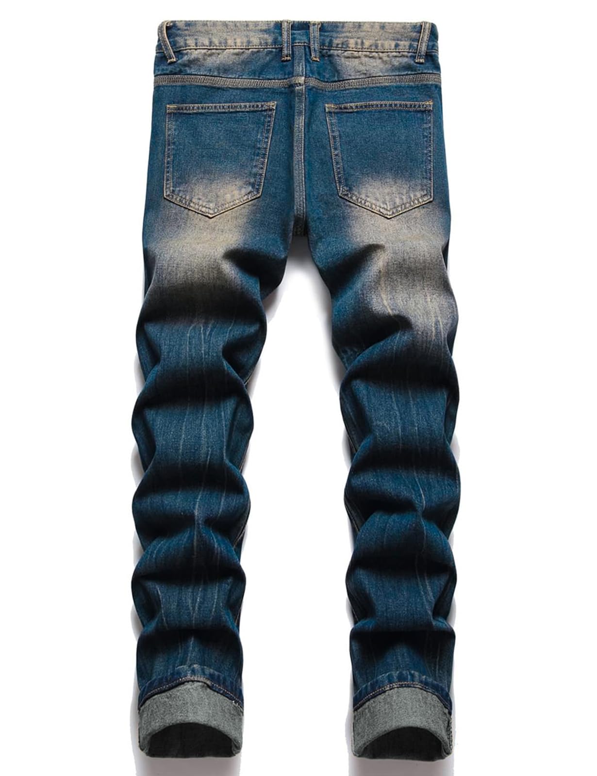 GAGELE Pantalones de mezclilla ajustados para niño, rasgados, desgastados, elásticos, ajustados