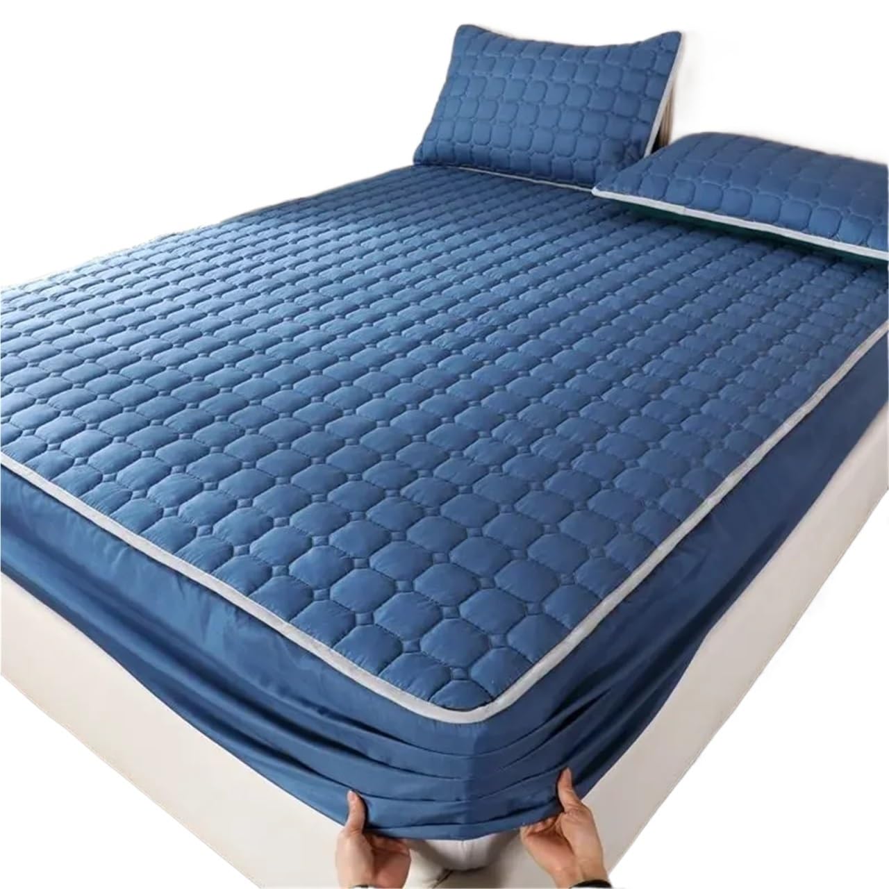 Funda de colchón elástica Acolchada Gruesa, Suave y Transpirable, Antideslizante, Impermeable, sin Fundas Almohada para ColchóN(Color D,150x200x30cm)