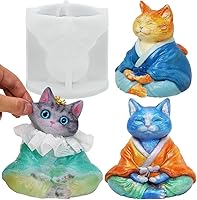 Vista 1 de Molde de silicona para gatos Taba Squishy, resina, vela, manualidades, gatito grande de 5 pulgadas
