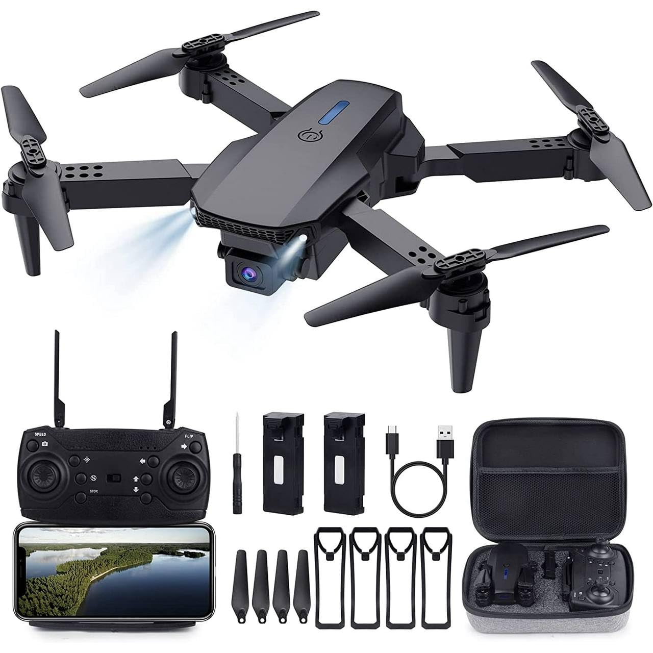 BrUsHlEsS-fOlDaBlE-DrOnE-WiTh-hQ-WiFi-cAmErA-ReMoTe-cOnTrOl-fOr-kIdS-QuAdCoPtEr-wItH-GeStUrE-SeLfIe-fLiPs-bOuNcE-MoDe-aPp-oNe-kEy tAkE-OfF-image-30